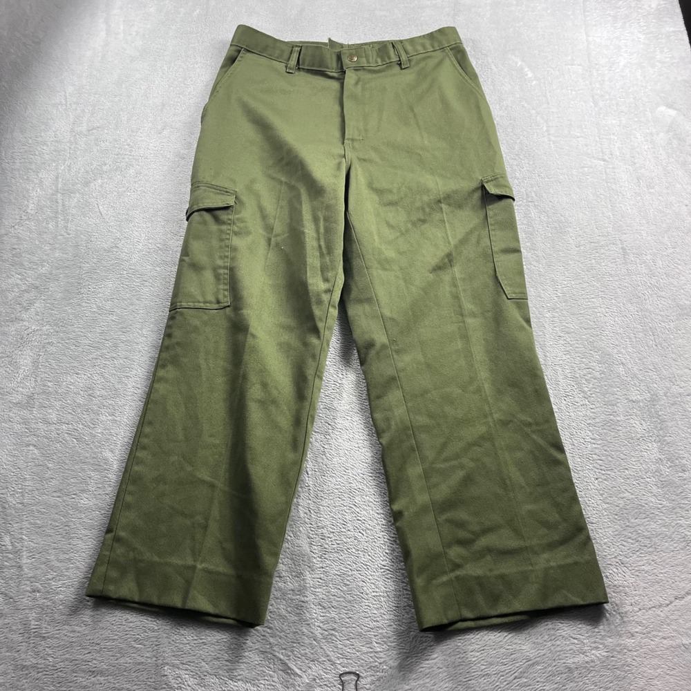 Boy Scouts of America Men Green Cargo Pants Straight Leg Outdoor BSA‎ 29x24